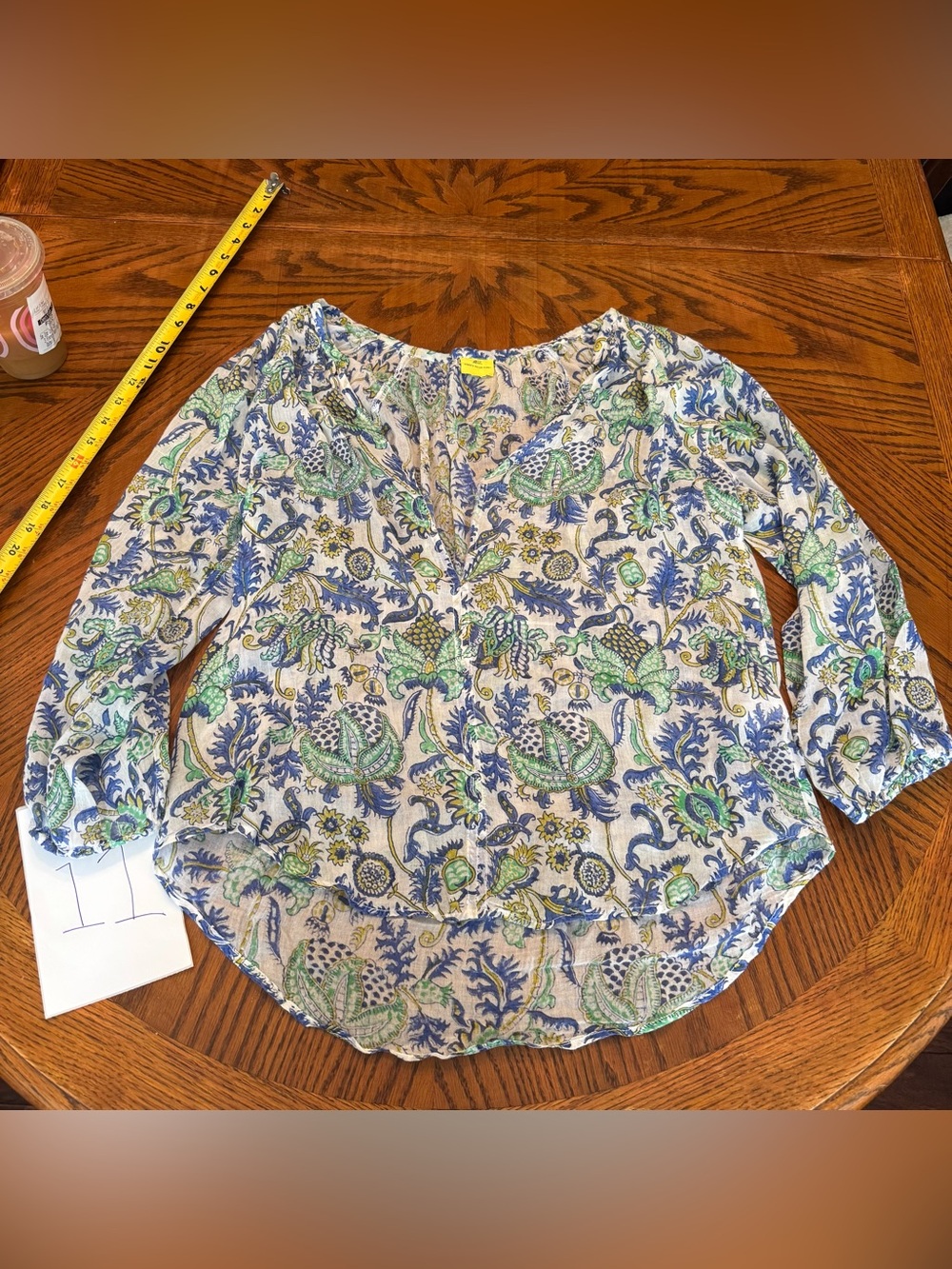 Roller Rabbit Green blue lightweight top